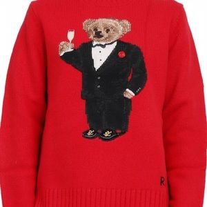 POLO RALPH LAUREN RED CNY BEAR SWEATER